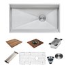 Ruvati 33" Workstation Two-Tiered Ledge Kitchen Sink Undermount 16 Gauge SS RVH8222